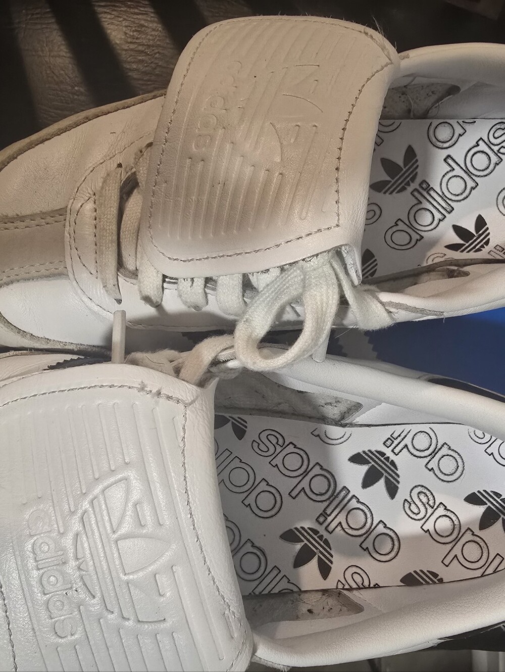 adidas Women White Sneakers with Black Stripes and Gum Sole - Picture 4 of 8